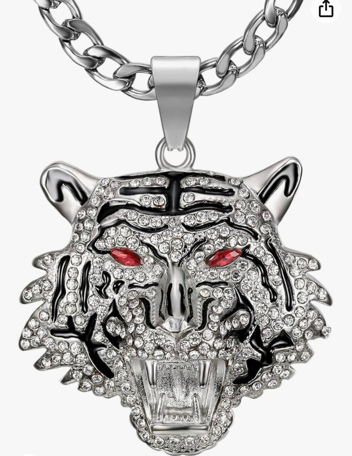 Tiger head pendant with chain