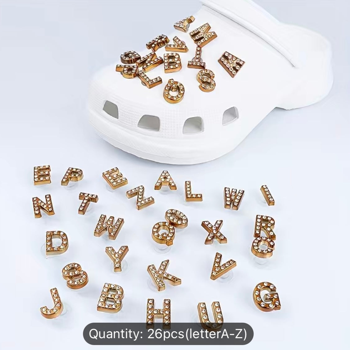 Gold crocs gems with diamonds