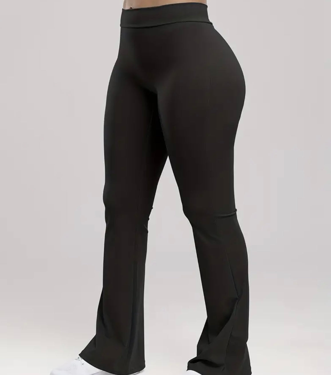 Scrunched yoga leggings flare leg