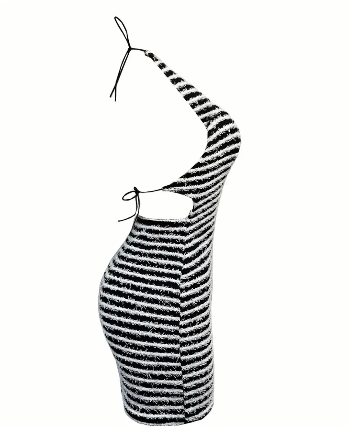 Striped halter neck dress