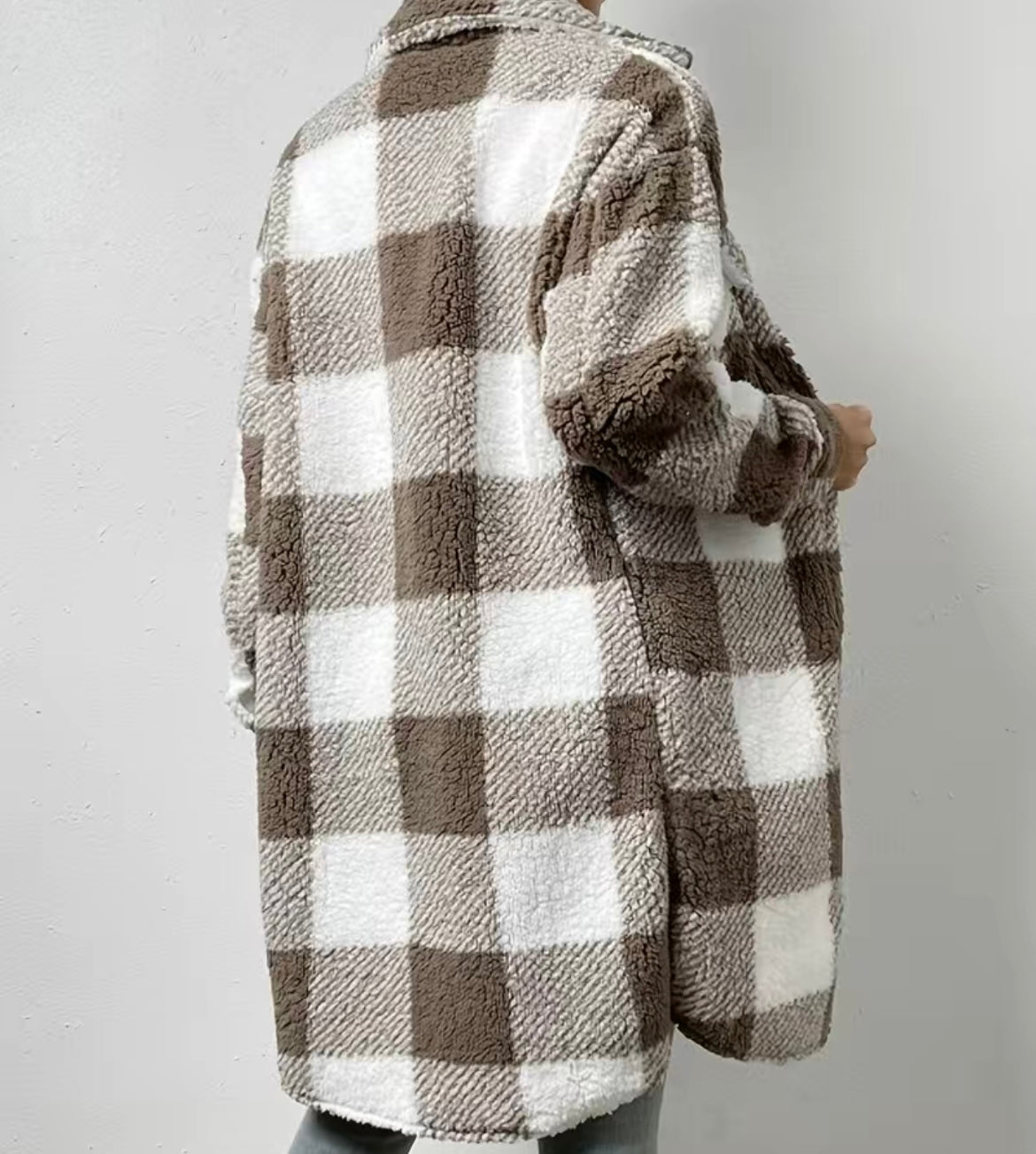 Plaid teddy jacket