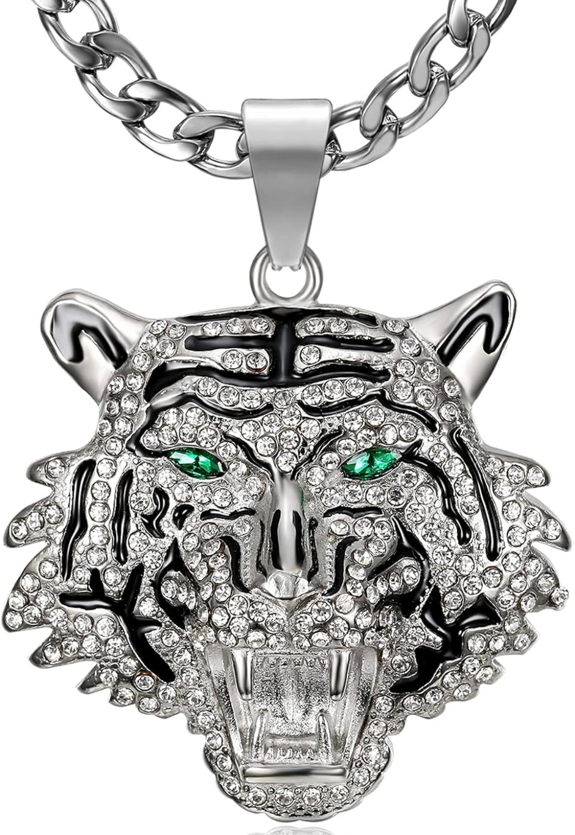 Tiger head pendant with chain